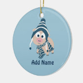 Winter Pig Keramisch Ornament (Links)