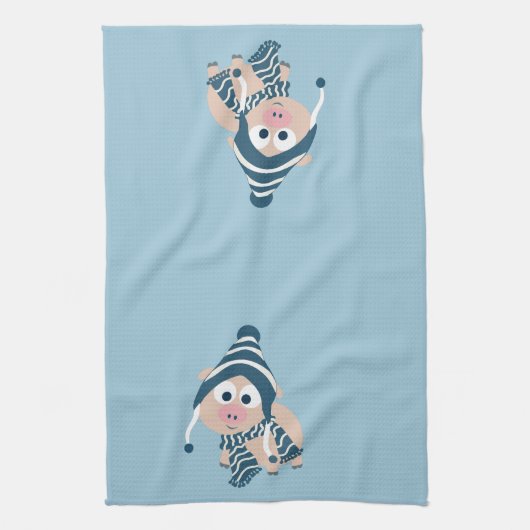 Winter Pig Theedoek (Verticaal)