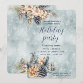 Winter Pijnappel kegel bloemenvakantie feestje cor Kaart (Voorkant / Achterkant)