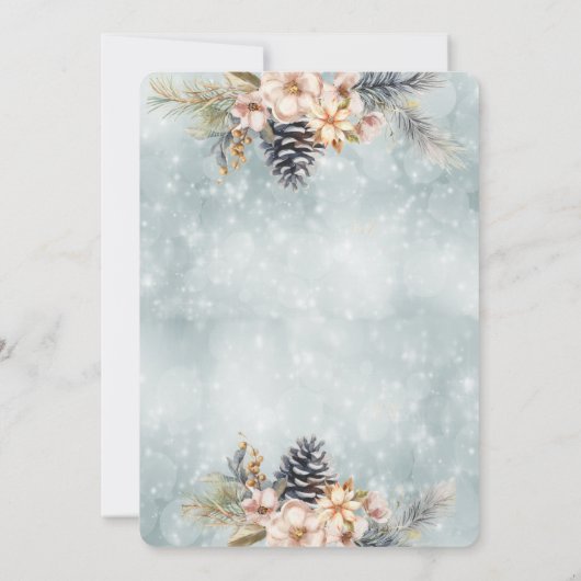 Winter Pijnappel kegel bloemenvakantie feestje cor Kaart (Achterkant)