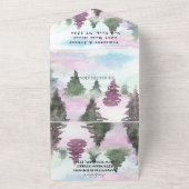 Winter Pijnbomen Bos Sneeuw RSVP Bruiloft All In One Uitnodiging (Buitenkant)