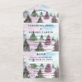 Winter Pijnbomen Bos Sneeuw RSVP Bruiloft All In One Uitnodiging (Binnen)