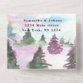 Winter Pijnbomen Bos Sneeuw RSVP Bruiloft All In One Uitnodiging (Achterkant)