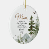 Winter Pijnboom Bloemen Moeder van de bruid Keramisch Ornament (Rechts)