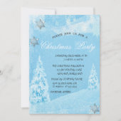 Winter, pijnboom, Snowflakes kerstfeest Kaart (Voorkant)