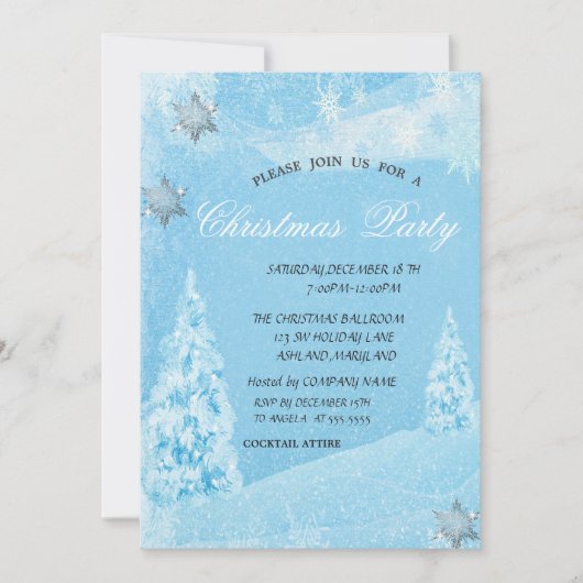 Winter, pijnboom, Snowflakes kerstfeest Kaart (Voorkant)