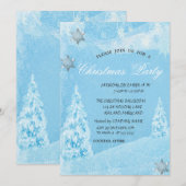 Winter, pijnboom, Snowflakes kerstfeest Kaart (Voorkant / Achterkant)