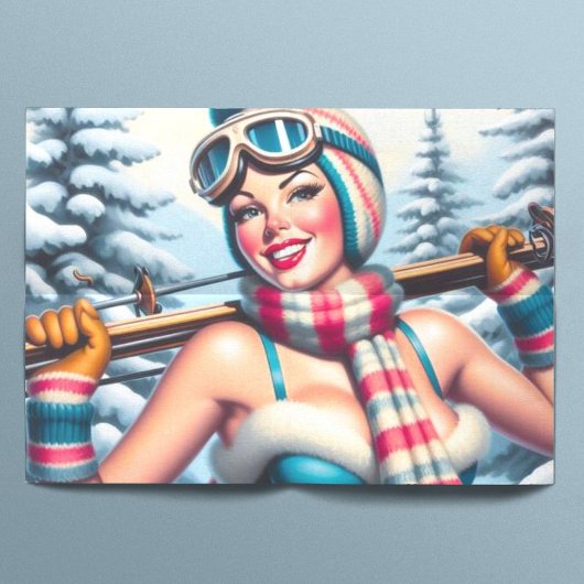 Winter Pin-up Meisje Tissuepapier