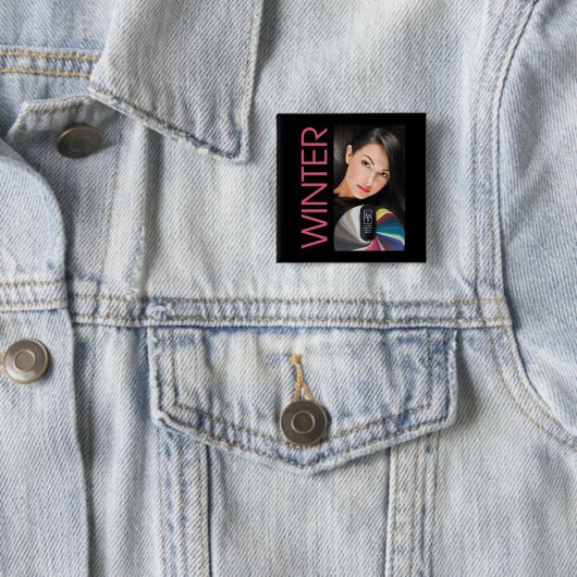 Winter Pin Vierkante Button 5,1 Cm (In situ)