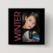 Winter Pin Vierkante Button 5,1 Cm (Voorkant)