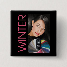 Winter Pin Vierkante Button 5,1 Cm