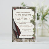 Winter Pine and Snowflakes Weddenschap Card Kaart (Staand voorkant)