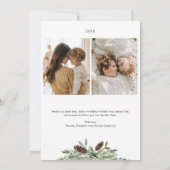 Winter Pine Arch Foto Vakantie Kaart (Achterkant)