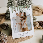 Winter Pine Arch Foto Vakantie Kaart