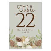 Winter Pine Beige Trouwtafel Aantal Kaarten (Voorkant)