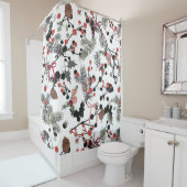 Winter Pine & Berry Badkamergordijn Douchegordijn (In situ)
