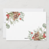 Winter Pine Berry Greenery 3 Foto Holiday Kaart (Achterkant)