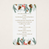 Winter Pine Berry Kegelrand Foto Begrafenisgebed Visitekaartje (Achterkant)