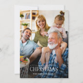 Winter Pine Berry Merry kerstscript Foto Hol Feestdagenkaart (Voorkant)