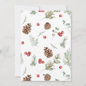 Winter Pine Berry Merry kerstscript Foto Hol Feestdagenkaart (Achterkant)
