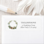 Winter Pine Berry Wreatreturn Address Label (Insitu)