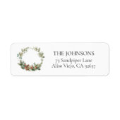 Winter Pine Berry Wreatreturn Address Label (Voorkant)