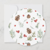 Winter Pine Berry Wreatround Photo Holiday Kaart (Achterkant)