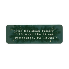 Winter Pine Bough Donkergroene retour adreslabels Etiket