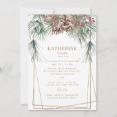 Winter Pine Bough Vrijgezellenfeest Kaart (Voorkant)