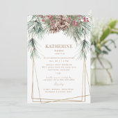 Winter Pine Bough Vrijgezellenfeest Kaart (Staand voorkant)