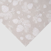 Winter Pine Branch in witte en beige kerst Tissuepapier (Detail)