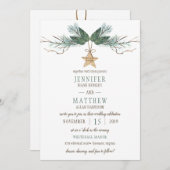 Winter Pine Branches Pine Cones Star Wedding Kaart (Voorkant / Achterkant)