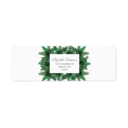 Winter Pine Branches Wedding Etiket (Voorkant)