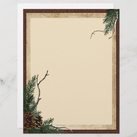 Winter Pine Briefpapier - Flyer (Voorkant / Achterkant)