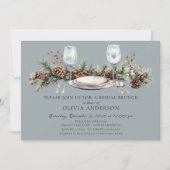 Winter Pine Bruidsbruiloft Brunch Uitnodiging (Voorkant)