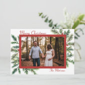 Winter Pine Christmas Kaart (Staand voorkant)