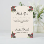 Winter Pine Cone and Berry Funeral Thank You Cards Bedankkaart (Staand voorkant)