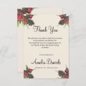 Winter Pine Cone and Berry Funeral Thank You Cards Bedankkaart (Voorkant / Achterkant)
