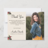 Winter Pine Cone and Berry Funeral Thank You Cards Kaart (Voorkant)