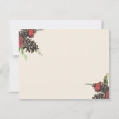 Winter Pine Cone and Berry Funeral Thank You Cards Kaart (Achterkant)