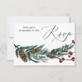 Winter Pine Cone & Berries Greenery met Mal RSVP (Voorkant)
