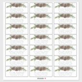Winter Pine Cone Bruiloft Gast Adresetiketten Sticker (Vel)