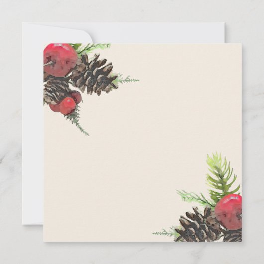 Winter Pine Cone Celebration of Life Card Save The Date (Achterkant)