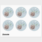 Winter Pine Cone en Foliage Waterverf Wedding Ronde Sticker (Vel)