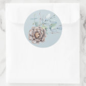 Winter Pine Cone en Foliage Waterverf Wedding Ronde Sticker (Tas)