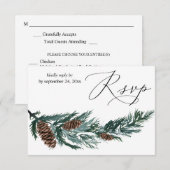 Winter Pine Cone & Greenery met Mal RSVP (Voorkant / Achterkant)
