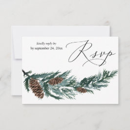 Winter Pine Cone & Greenery met Mal RSVP Kaartje