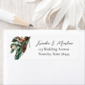 Winter Pine Cone Weddenschap Return Label (Insitu)