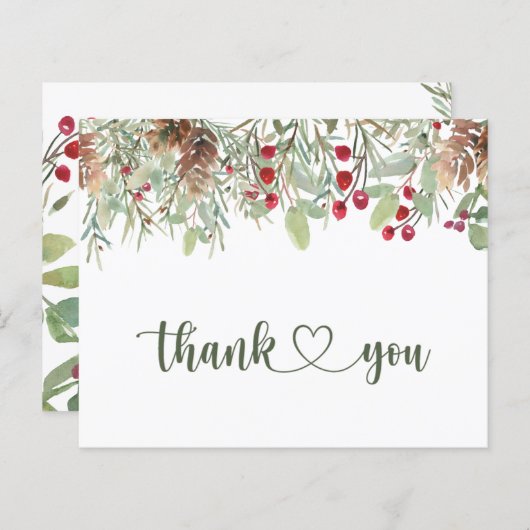 Winter Pine Cones Dank u wel (Voorkant / Achterkant)