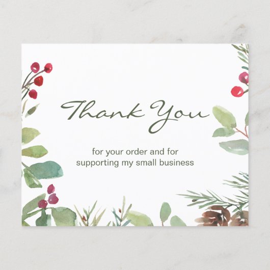 Winter Pine Cones Dank u wel (Achterkant)